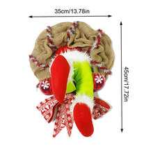 Load image into Gallery viewer, Christmas Thief Stole Burlap Wreath Santa Legs Decoration, Festival Door Wall Family Gifts Reusable Bowknot Hoop