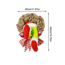 Load image into Gallery viewer, Christmas Thief Stole Burlap Wreath Santa Legs Decoration, Festival Door Wall Family Gifts Reusable Bowknot Hoop