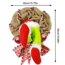 Load image into Gallery viewer, Christmas Thief Stole Burlap Wreath Santa Legs Decoration, Festival Door Wall Family Gifts Reusable Bowknot Hoop
