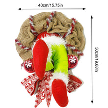 Load image into Gallery viewer, Christmas Thief Stole Burlap Wreath Santa Legs Decoration, Festival Door Wall Family Gifts Reusable Bowknot Hoop