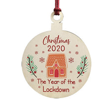 Load image into Gallery viewer, Lockdown Wood Christmas Tree Ornaments Wooden Board Hanging Round Shape Decoration Gift