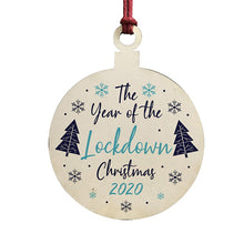 Load image into Gallery viewer, Lockdown Wood Christmas Tree Ornaments Wooden Board Hanging Round Shape Decoration Gift