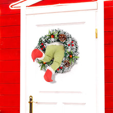 Load image into Gallery viewer, Christmas Thief Stole Burlap Wreath Santa Legs Decoration, Festival Door Wall Family Gifts Reusable Bowknot Hoop