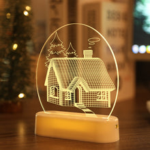 Load image into Gallery viewer, LED Fairy String Lights Battery USB 3D Santa Claus Tree Acrylic Night Light Wedding Christmas Decoration for Home Room Garland