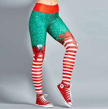Load image into Gallery viewer, Yoga Christmas Print Hip High Waist Fitness Yoga Pants