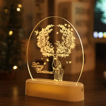 Load image into Gallery viewer, LED Fairy String Lights Battery USB 3D Santa Claus Tree Acrylic Night Light Wedding Christmas Decoration for Home Room Garland