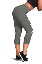 Load image into Gallery viewer, Dark Heather Paw Prints Capris