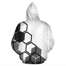 Load image into Gallery viewer, Hexagons white men's hoodie