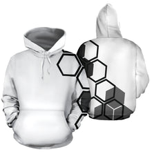 Load image into Gallery viewer, Hexagons white men's hoodie