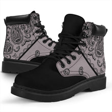 Load image into Gallery viewer, Classic Gray Bandana Black Out All Season Boots
