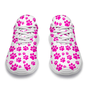 Pink Paw Prints Sport Sneakers