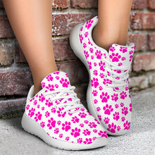 Load image into Gallery viewer, Pink Paw Prints Sport Sneakers