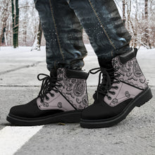 Load image into Gallery viewer, Classic Gray Bandana Black Out All Season Boots