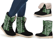 Load image into Gallery viewer, Classic Green Bandana Women's Polar boots