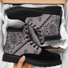 Load image into Gallery viewer, Classic Gray Bandana Black Out All Season Boots