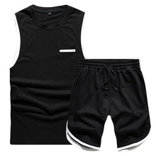 Load image into Gallery viewer, Summer 2PC Set Men EUR/US Size Short Sleeve T Shirts Two Piece Tops+ Shorts Suit Sportswear Set Mens Short Sets Male Tracksuit - keitshop