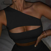 Load image into Gallery viewer, Simenual Neon Color Women Two Piece Set One Shoulder - keitshop