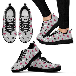 Women's paw prints  grey sneakers