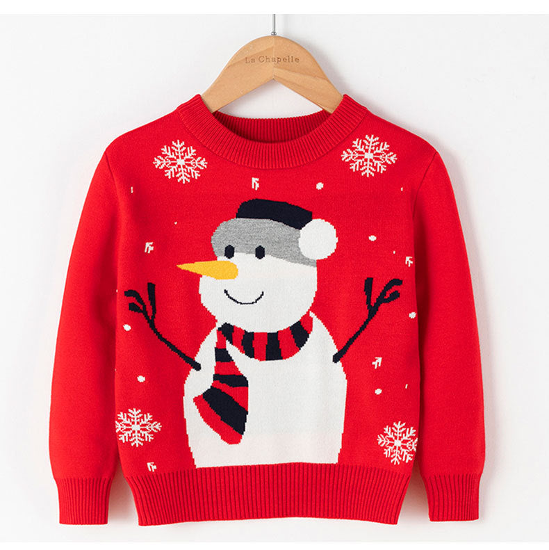 Christmas Snowman Pullover bottomed T-shirt for Children
