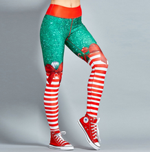 Load image into Gallery viewer, Yoga Christmas Print Hip High Waist Fitness Yoga Pants
