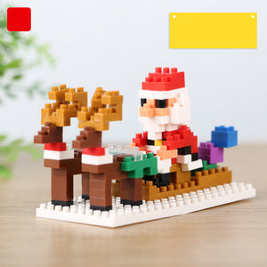 Christmas Tree Small Particles Diamond Blocks Old Man and Deer Mini Assembly Micro-puzzle Christmas Gift Children's Toy