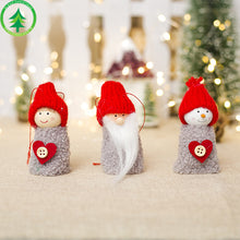 Load image into Gallery viewer, New Christmas Decoration Creative Wood Doll Doll Pine Cone Pendant Mini Doll Charm
