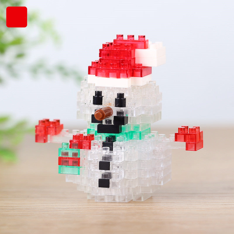 Christmas Tree Small Particles Diamond Blocks Old Man and Deer Mini Assembly Micro-puzzle Christmas Gift Children's Toy