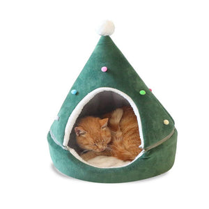 Christmas Tree Pet Bed Winter Warm Pet Nest Cat House Dog pet supplies