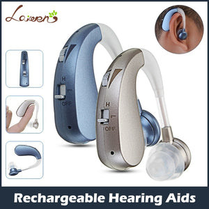Rechargeable Mini Digital Hearing Aid Sound Amplifiers Wireless Ear Aids for Elderly Moderate to Severe Loss Drop Shipping