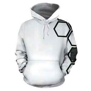 Hexagons white men's hoodie