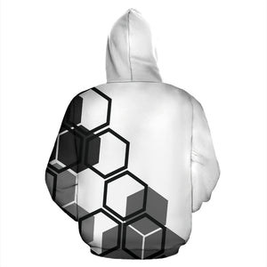 Hexagons white men's hoodie
