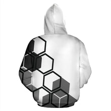 Load image into Gallery viewer, Hexagons white men&#39;s hoodie

