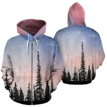 Load image into Gallery viewer, Galaxy &amp; Forest Zipper Hoodie
