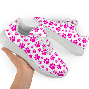 Pink Paw Prints Sport Sneakers