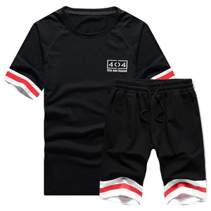 Summer 2PC Set Men EUR/US Size Short Sleeve T Shirts Two Piece Tops+ Shorts Suit Sportswear Set Mens Short Sets Male Tracksuit - keitshop