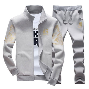 Men's Sportswear Sets 2019 Spring Autumn Male Casual Tracksuit Men 2 Piece Zipper Sweatshirt + Sweatpants Brand Track Suit Set - keitshop