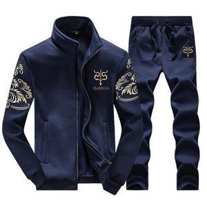 Men's Sportswear Sets 2019 Spring Autumn Male Casual Tracksuit Men 2 Piece Zipper Sweatshirt + Sweatpants Brand Track Suit Set - keitshop