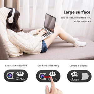 Lovers King Queen WebCam Cover Shutter Magnet Slider For iPhone iPad Laptops Phone Lens Privacy Sticker