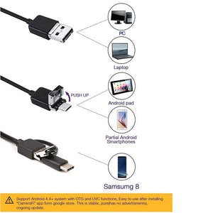 Type C USB Mini Endoscope Camera Flexible Hard Cable Snake Borescope